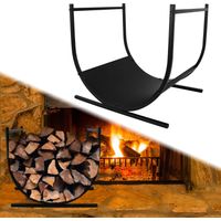 Naizy – Portalegna semicircolare da interno in ferro nero – Dimensioni 44,5 x 37,5 x 40 cm – Struttura in acciaio con 6 traverse – Maggiore stabilità