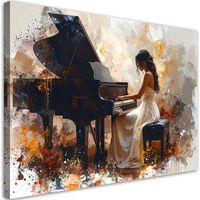 Leinwandbild Frau am Klavier 45x30