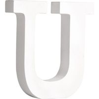 Lettre MDF U , blanc, 11cm, épaisseur 2cm