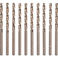 10-teiliges M35 HSS-Kobaltgold-Hochgeschwindigkeitsstahl-Spiralbohrer-Set für metrische Hochgeschwindigkeitsbohrer 3 mm x 63 mm zum Bohren von Edelstahl und Metall