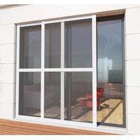Schiebe-Fliegengitter für Glasschiebetür - L240 x H240cm - Strukturiertes Weiß