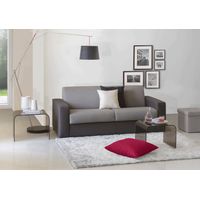 Talamo Italia Sofa cama Alexis, Gran Sofá de 2 plazas, 100% Made in Italy, Sofá de salón con apertura giratoria, en tela acolchada, con reposabrazos estándar, Cm 200x95h90, Gris y Antracita, con embal