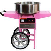 Machine à barbe à papa professionnelle avec chariot – Cuve en acier inoxydable 52 cm – Puissance 1080 W – Système anti-vibration – Gt Catering