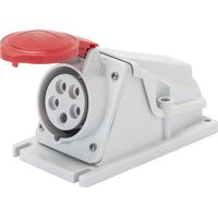 Feste Wandsteckdose 90 Grad IP44 3P+N+E 16A 380-415V Rote Schraubverkabelung