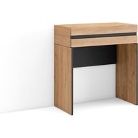 Skraut Home - Consola entrada, mueble con cajón, 70x75x35 cm, Recibidor, Con almacenamiento, Estilo Moderno, Roble
