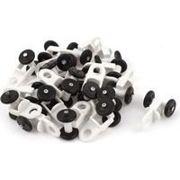 SOURCING MAP Rouleaux de rail de rideau en plastique blancs 0.5\" Diamètre Roulettes noires Store 20Pcs