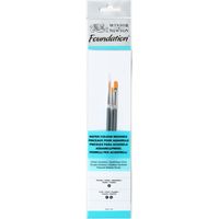 Winsor&Newton - Foundation 3 Pennelli Acquarello - Round 3 - Flat 1,2