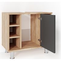 Waschbeckenunterschrank Fynn, Anthrazit/Goldkraft Eiche, 60 x 54 cm, Vicco