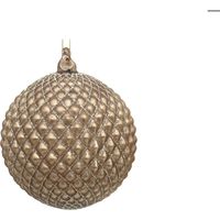 Preziosa Luxury Home Sfera Natale in Vetro con Decori Geometrici D 10 Cm Bronzo