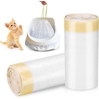 40 Pièces Sac Litiere Chat, 94 x 45 cm Sacs à Litière pour Chat xxl avec Cordons, Sac pour Litiere Chat Indéchirables pour Bac à Litière de Moyenne et Grande Taille