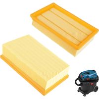 Lot de 2 filtres plats plissés pour aspirateurs Bosch GAS 35 L AFC, GAS 35 M AFC, GAS 55 M AFC et Kärcher NT25/1 Ap