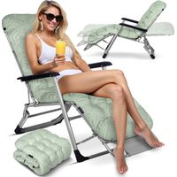 Chaise longue pliante de jardin avec coussin Sofotel ChillWell vert clair