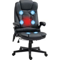 Fauteuil de bureau bureau ergonomique revêtement synthétique noir massant et chauffant électrique fauteuil