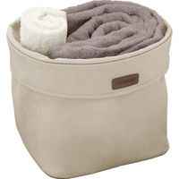 Ordinett Cestino Portaoggetti in Tessuto per Bagno, D28 cm, Beige