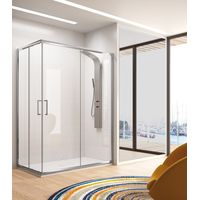 KASSANDRA BEL-LA Mampara Angular Ducha 2F+2C Plata Transparente - Medida: 90X120 CMS - ref: BL6071616S190086+BL6071616S190116