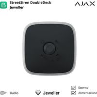 38181 - Jeweller - StreetSiren DoubleDeck - Drahtlose Außensirene mit anpassbarer Frontplatte. Hinweis: Brandplates werden separat verkauft - Farbe black - Ajax drahtlose Sicherheit