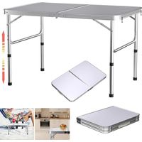 Campingtisch Aluminium klappbar höhenverstellbar 90x60 cm Tragetasche leicht