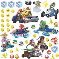 RoomMates 54387 RM – Mario Kart con Amici Adesivo da Parete, PVC, Multicolore, 13 x 2,5 x 27 cm