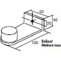 Embouts pour tube Ø42,4 mm en inox 316 pour poignée tubulaire Météore - montage simple traversant - support droit - IGS