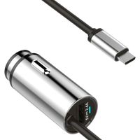 Chargeur de voiture type C-2,4 A, chargeur Lightning, chargeur de voiture Power Drive avec câble certifié