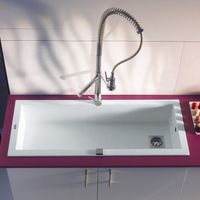 Carea Cuisine & Bain – Évier à encastrer 1 grand bac – Dimensions 118x50x19 cm – Vidage automatique inclus – Garantie 7 ans