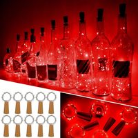 Lumière De Bouteille De Vin Avec Bouchon En Liège 10 Paquets De 20 Guirlandes Lumineuses À Led Lumières D'ambiance Bouteille De Vin En Fil De Cuivre, À Piles Pour Les Fêtes De Bricolage, Noël, Hallowe