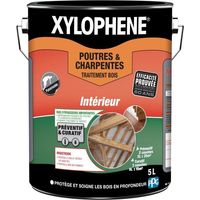 Traitement bois intérieur 5L – Insecticide anti-termites – Imprégnation puissante pour poutres et charpentes – Rendement 25m² – Xylophene