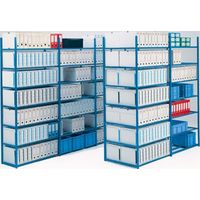 PROVOST - Rayonnage tubulaire d'archives Protub - Profondeur 400 mm avec recouvrement bois