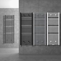 ECD Germany Radiador de baño Conexión Media 600 x 1500 mm Antracita Recto con Juego de Conexión incl. Termostato Universal de Esquina Radiador de Antracita Radiador Calefactor Secador de Toallas