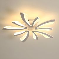 COMELY White Acrylic LED Ceiling Light V Shape, 48W 5400LM, Diameter 70cm - Perfect for Bedroom, Dining Room (Warm Light 3000K)