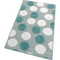 Tapis de Bain Moderne Doux Antidérapant Tapis de Douche Lavable Absorbant Pois Bleu Clair - 65x40 cm
