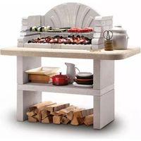 barbecue a carbonella in cemento palazzetti "saint-tropez" 128x71x124 cm