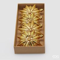 EDG Enzo De Gasperi Addobbo Astro di Natale D 9 Cm Cf 4 Pz Gold