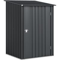 Porte-outils en acier galvanisé Garden Shed, 100x104x160 cm, gris foncé