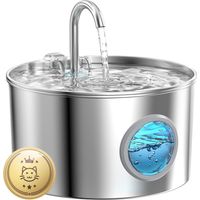 Fontaine a Eau Chat INOX: 2,2L Fontaine à Eau pour Chat - Distributeur Chien Automatique - Silencieux Distributeur Chien - Gardez l’Eau Propre - avec Un Ensemble de Filtre