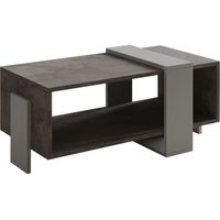 Table basse en bois "Meleni" - 90 x 49 x 40 cm - Gris