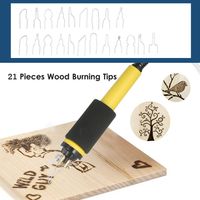Eosnow 60W 220 V 55-teilig Holzburnerpyrographie Holzleder-Brennwerkzeugkit Einstellbare Temperatur 32 ℉ bis 1472 ℉ Elektrisches Löten Eisen-Plastikschweiß mit Schablonen und Stiftinhabern 110V-240V