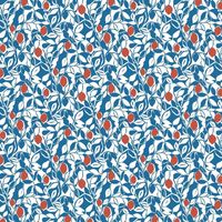 A Street Prints Fruit Leaves Blue Red Wallpaper Botanical Paste The Wall