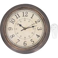 Vintage Wall Clock Silent Quartz Movement Round Decorative Retro Hanging Clock for Living Room Bedroom 12 Inch Bronze