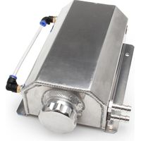 1L Aluminum Car Coolant Overflow Expansion Tanks Oil Catch Can Reservoir Tanks Universal Oil Breathe-2L-Silver
