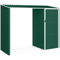 Abri à bois de jardin Vert 245x98x159 cm Acier galvanisé
