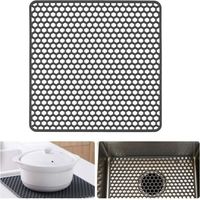 Silicone sink mat, kitchen grid for stainless steel or porcelain sinks in farmhouse style, 34.3 x 34.3 cm
