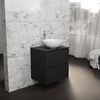 Inda - Meuble de salle de bain L.60 avec vasque à poser / Noir