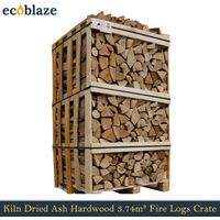 Ecoblaze Ash Kiln Dried 3.74m³ Crate Firewood Logs for Wood Burner & Pizza Oven