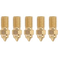 5Pcs 3D Printer Extruder Nozzle Brass M6 High Speed Printer Nozzle for End 5 S1 End 7 1.75mm 0.4mm / 0.02in