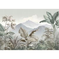 Fototapete Berge Dschungel Natur – Moderne Großformat Wandtapete 400x280 cm – Für Wohnzimmer & Schlafzimmer