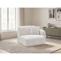 BOBOCHIC - Chauffeuse 1 place avec accoudoir pour canapé modulable ANDA tissu chenille Angle droit Blanc