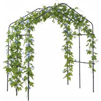 Relaxdays Treillis pour plantes grimpantes, métal, filet + accessoires, 240x190x180 cm, légumes, noir
