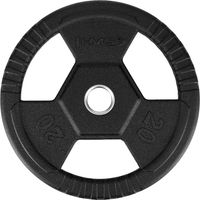 Disco de peso olímpico de 20 kg, color negro