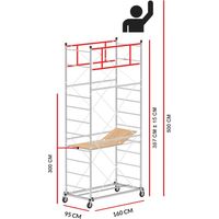 Echafaudage M4 LUX avec une base extractible (Hauteur de travail 5 m)
